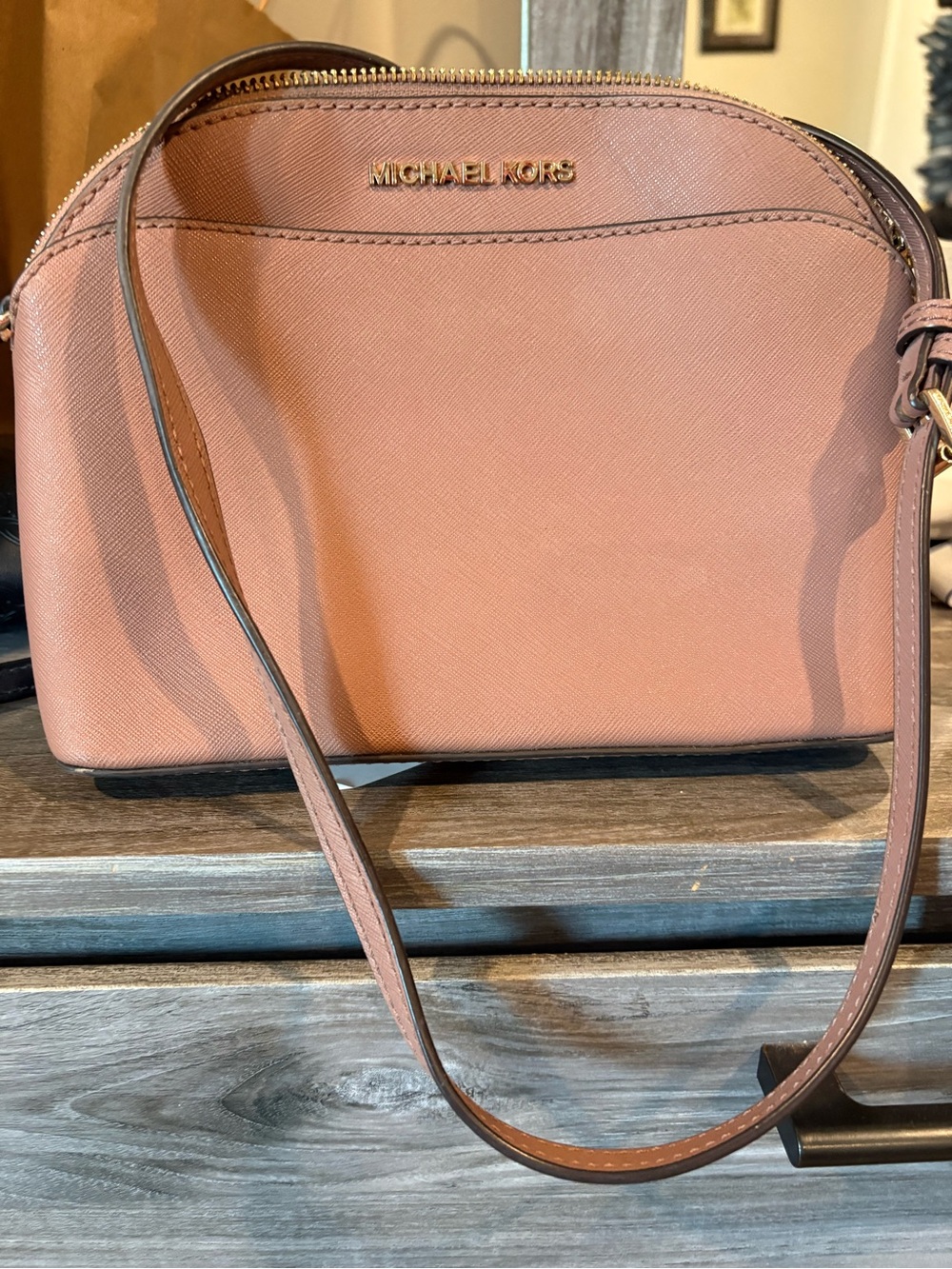 MICHAEL KORS Blush Pink Saffiano Leather Crossbody